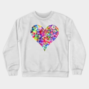 Flower Floral Colorful Rainbow Heart Crewneck Sweatshirt